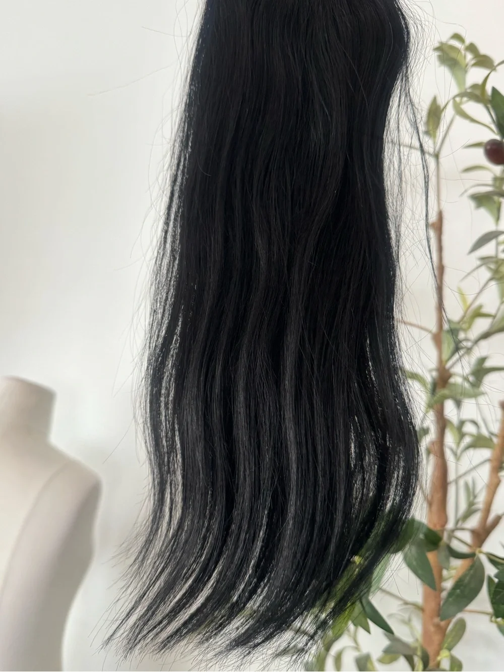100% Human Hair Weft Extensions 16” Black Straight 100g